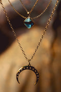 Gold Crescent Moon Pendant Necklace